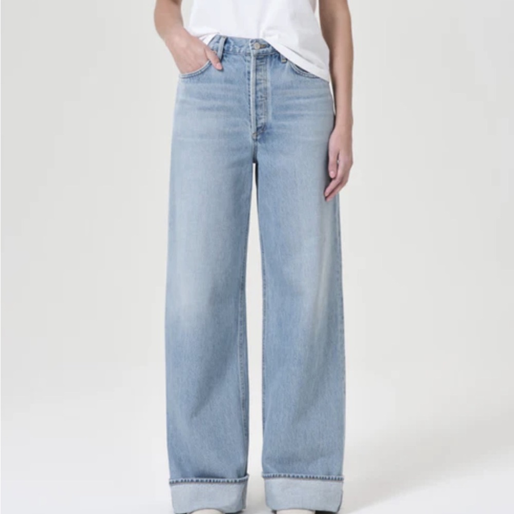 Agolde Dame Wide Leg Cuffed Jeans NWOT